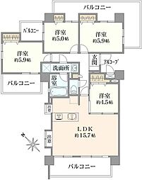 グランイーグル多摩川緑地5 4LDKの間取図画像