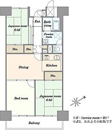 ヴェルドミール磯子 3DKの間取図画像