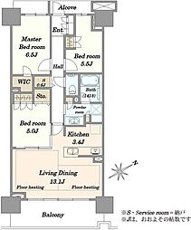プラウドシティ志木本町グリーンコート 3SLDKの間取図画像