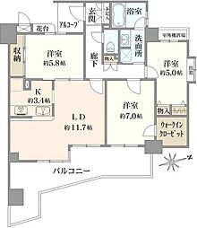 グランフラッツ千住3丁目 3LDKの間取図画像