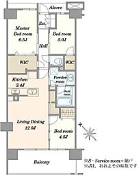 プラウド西葛西 3LDKの間取図画像