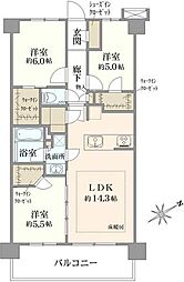 プレシス浦和元町 3LDKの間取図画像