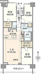 プラウド南浦和神明 3LDKの間取図画像