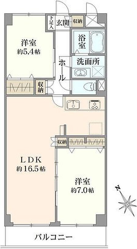 2LDK 間取り