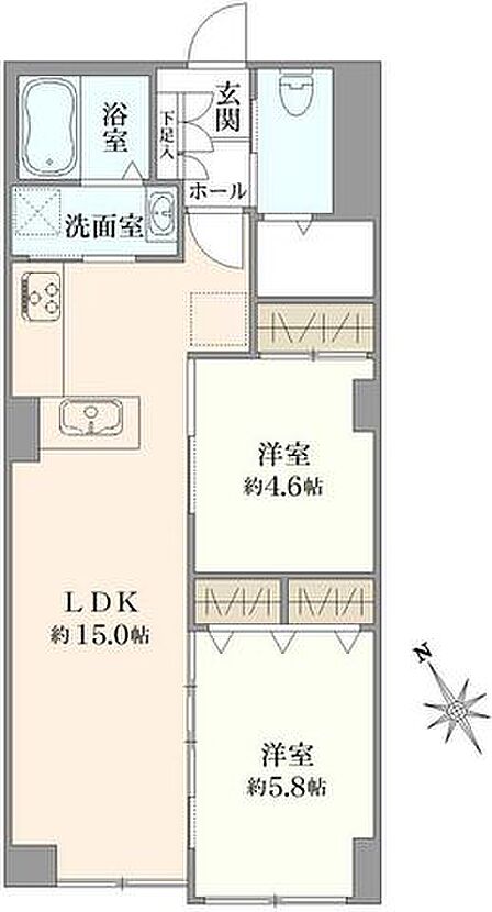 2LDK 間取り