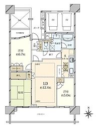 プラウド大宮日進 3LDKの間取図画像