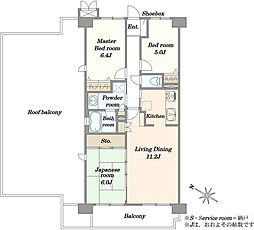 モア・クレスト大宮堀の内 3LDKの間取図画像