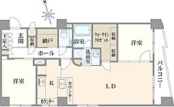 日商岩井市川マンション 2LDKの間取図画像