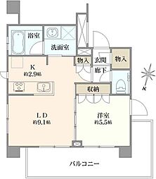 エクセレントシティ篠崎 1LDKの間取図画像
