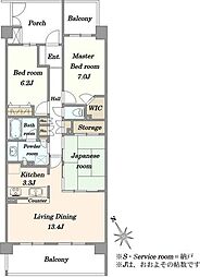 ライオンズガーデン稲毛海岸 3LDKの間取図画像