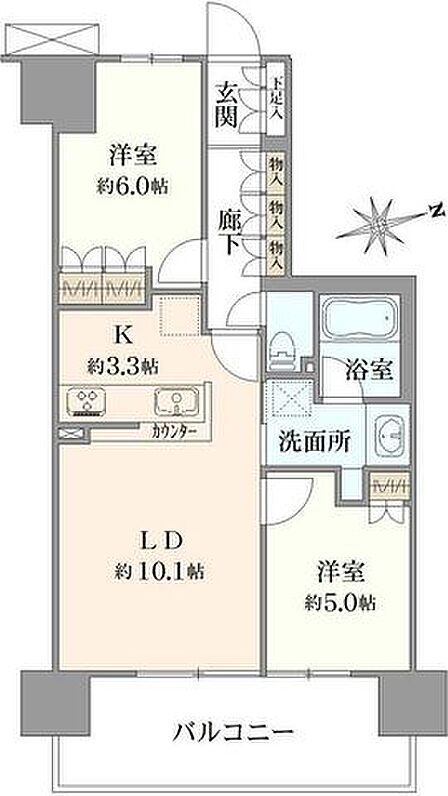 2LDK 間取り
