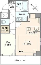 ミルーナヒルズ柏 1LDKの間取図画像
