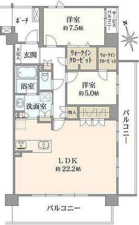 2LDK 間取り