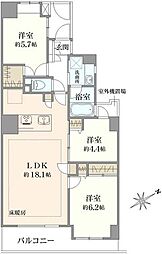セレナハイム立川スクエアコート 3LDKの間取図画像