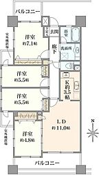 ルミナス立川プライムタワー 4LDKの間取図画像