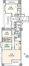クリオレミントンハウス武蔵野 3LDKの間取図画像