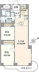 調布ヶ丘ハイツ 2LDKの間取図画像