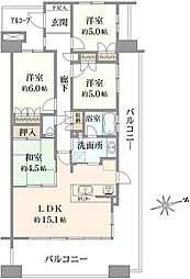 グローブスクエア 4LDKの間取図画像