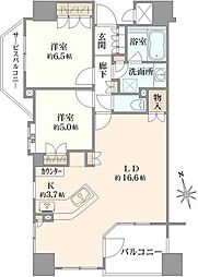 エールトレビュー聖蹟桜ヶ丘ハイライズソワレ 2LDKの間取り