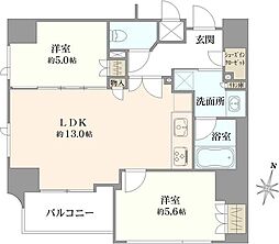 ジオ西新宿ツインレジデンスイースト棟 2LDKの間取図画像