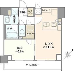 エステムプラザ横濱関内 1LDKの間取図画像
