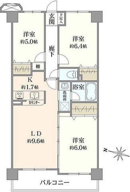 3LDK 間取り
