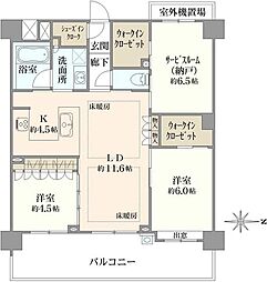 クオス横浜根岸森林公園 2SLDKの間取図画像