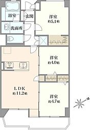 第一磯子ハイツ 3LDKの間取図画像