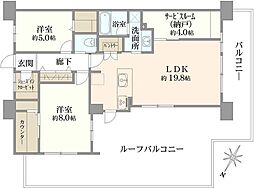 シティテラス横濱和田町ブリーズコート 2SLDKの間取図画像