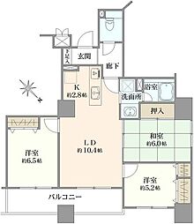 ヴィルヌーブタワー横浜・関内 3LDKの間取図画像