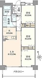 オークフォート保土ケ谷 3LDKの間取図画像