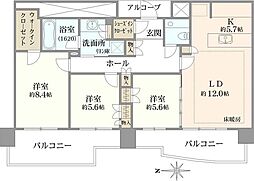 ブルーハーバータワーみなとみらい 3LDKの間取図画像