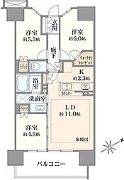 THEパームス相模原パークブライティア 3LDKの間取図画像