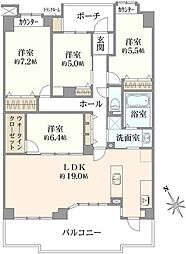 ジェイパーク川崎コンフィール 4LDKの間取図画像