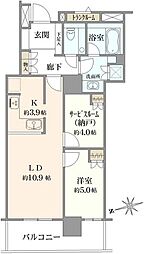 コスモポリス品川 1SLDKの間取り