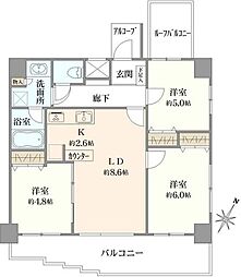 クレアール相模大野 3LDKの間取図画像