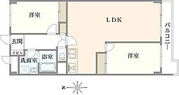 パサニアガーデン目白台 2LDKの間取図画像