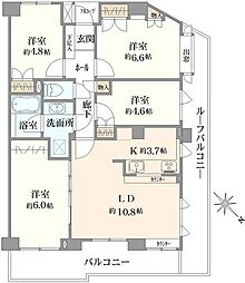 シティクレスト東戸塚 4LDKの間取り