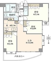 ヴィル・レーヴ鷺沼 3LDKの間取図画像