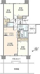 クレッセント高津リバーウインド 3LDKの間取図画像