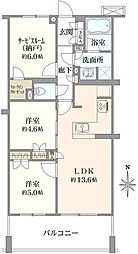 プレシス宮崎台 2SLDKの間取図画像