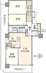 セレストタワー湘南平塚 3LDKの間取図画像