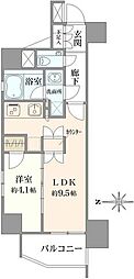 プレシス平塚 1LDKの間取図画像