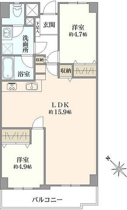 2LDK 間取り