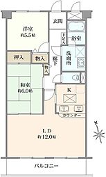 ベルヴィル藤沢本町 2LDKの間取図画像