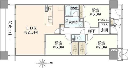 3LDK 間取り