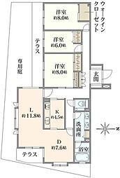 茅ケ崎・緑が浜シティハウス 3LDKの間取図画像