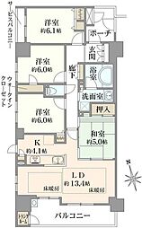 エステムコート香里園　10階 4LDKの間取り