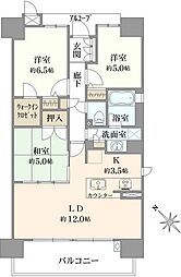 グランアッシュ此花ザ・ガーデンスプリングス 3LDKの間取り