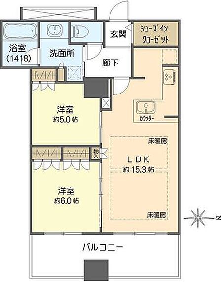 2LDK 間取り